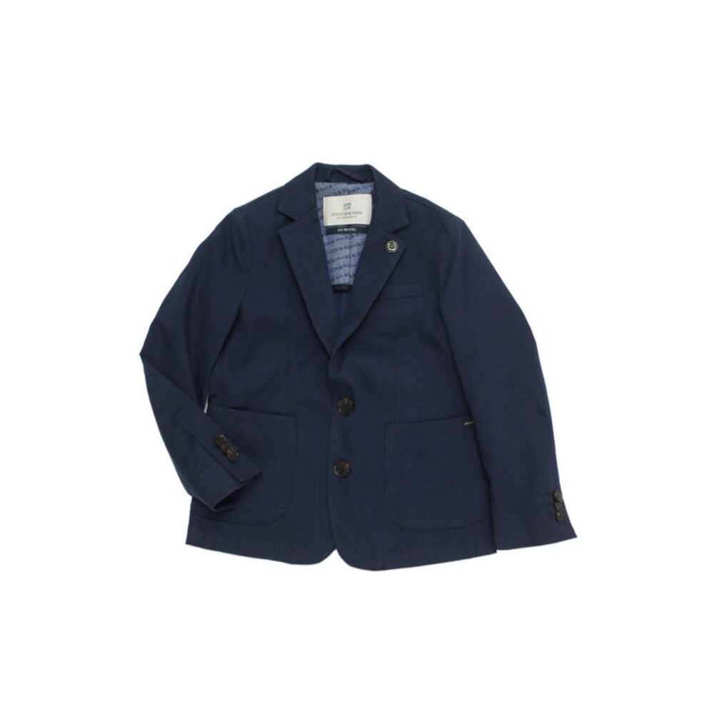 Scotch & Soda Childrens Boys Striped Blazer Jacket Navy Blue Cotton Size 6